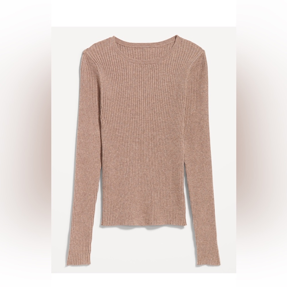 Old Navy Ribbed Long Sleeve Sweater in Tan
